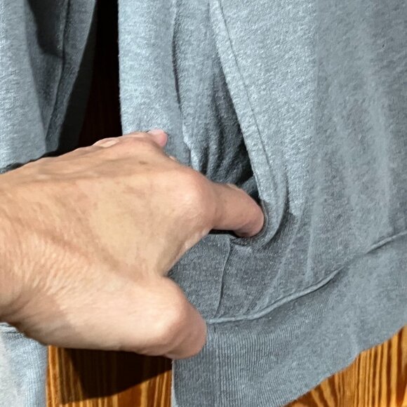 PINK Victoria’s Secret Gray Cowl Neck Sherpa Core Sweatshirt Pockets - Picture 11 of 14